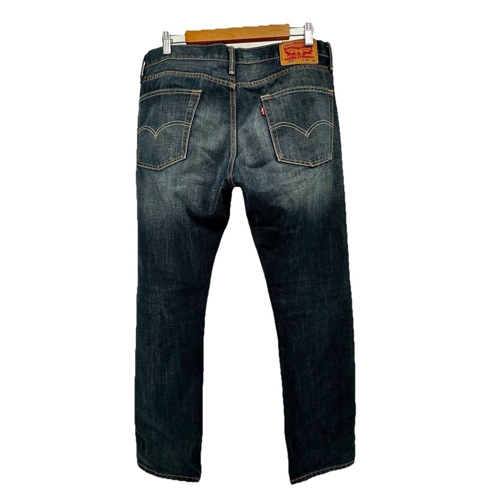 Levis 513 Slim Straight Jeans Mens 34x32 Dark Wash Blue Denim Pants 08513-0582
